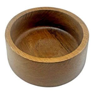 (1) Teakwood Individual Salad Bowl Dolphin 5.25 D Thailand MCM Vintage